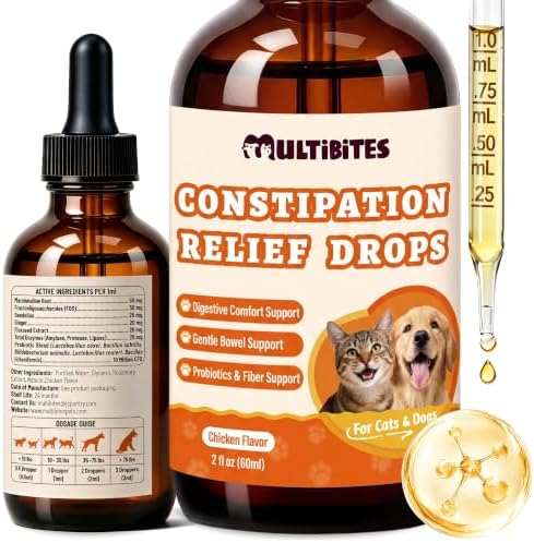 Cat & Dog Probiotics for Constipation Relief & Gut Health 2fl oz