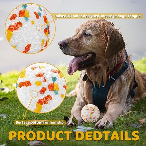 Dog Balls, Indestructible Dog Toy Ball for Aggressive Chewers, Durable High Elasticity Interactive Ball for Training Dog Catch and Fetch, Large Medium Small Dog and Puppies(3in, 1pcs)