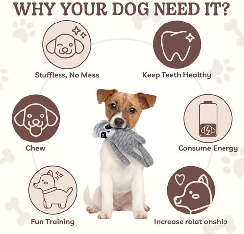 SHARLOVY No Stuffing Dog Toys 5 Pack, Crinkle Interactive Dogs Toy for Boredom, Puppy Toys for Teething to Keep Them Busy, Cute Squeaky Dogs Toy for Small, Medium, and Large Breed