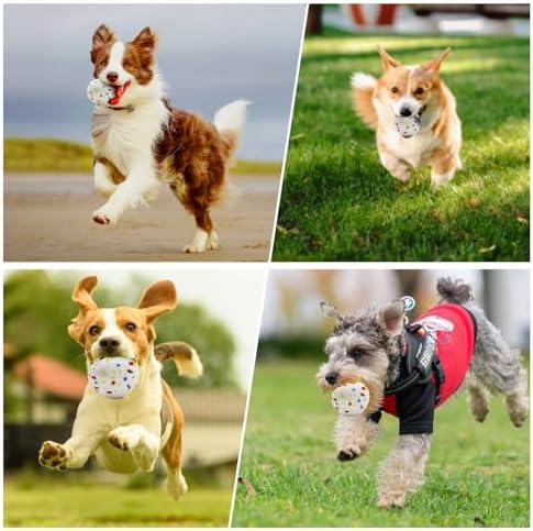 Automatic Dog Ball Launcher with 6 ETPU Balls, White, Adjustable Distance 20-45ft, USB Rechargeable, Interactive Pet Toys (Yellow)