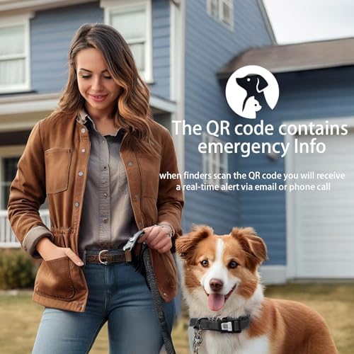 Reflective Personalized Dog Collar, Large Dogs, Black, L (15.7"-23.6")