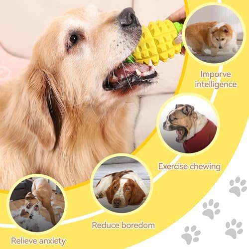 YINEYA Dog Toys for Aggressive Chewers, Tough Dog Chew Toys, Yellow