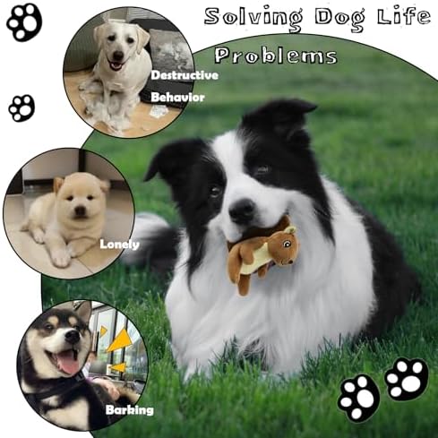 Hide A Squirrel Plush Dog Toy with Crinkle Nut, Hide and Seek Dog Toys to Keep Them Busy Pet Teeth Clean Chew Toys for Small & Medium Dogs