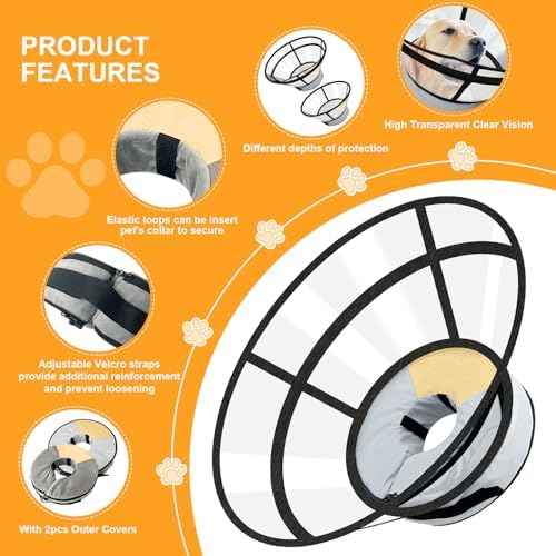 Sponge Core Dog Cone Collar to Stop Licking for Surgery Recovery