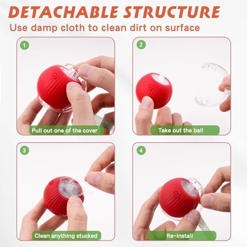 Speed 2.0 Tail Interactive Cat Toys for Indoor Cats, Moving Cat Toy | Chirping & Motion Activate Cat Toy, Smart Kitten Toys Rolling Ball Moving Ball, Electric Dog Cat Ball for Enrichment Exercise