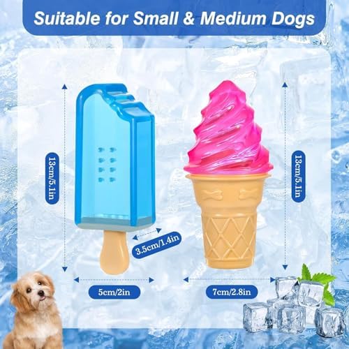 Pawaboo Dog Cooling Chew Toys, 2 Pack Freeze Pet Teething Toys for Cooling