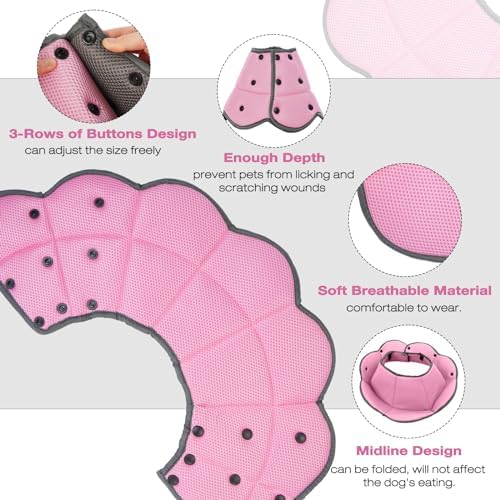 Foldable Pet Cone Collar to Stop Licking After Surgery Adjustable