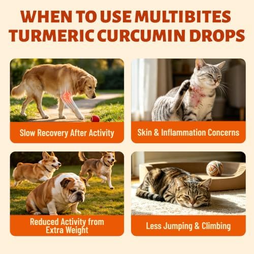 Turmeric Drops for Dogs & Cats, Turmeric Curcumin Supplement 2oz