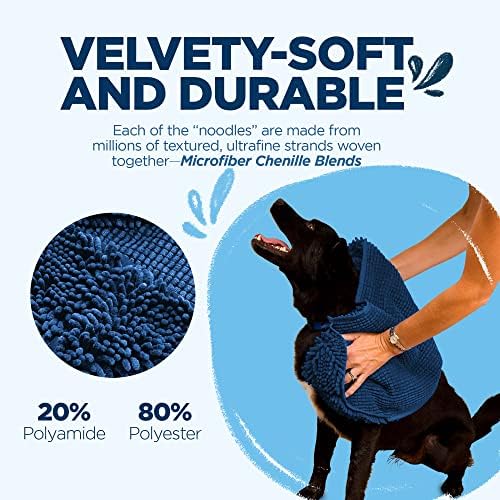 Soggy Doggy Super Shammy Absorbent Dog Towel, Navy Blue, 31x14