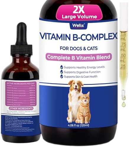 Wellix 4.06 fl oz Vitamin B Complex Drops with Taurine for Dogs and Cats