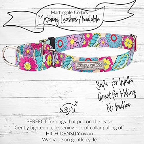 Lucky Love Dog Martingale Collar for Large Dogs No Slip – Caroline, Large