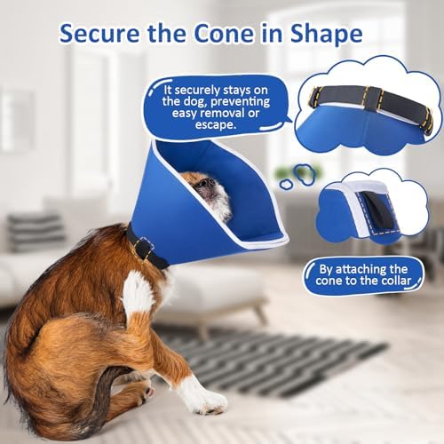 BARKLESS Soft Dog Cone for Small Dogs After Surgery, Fabric E Collar
