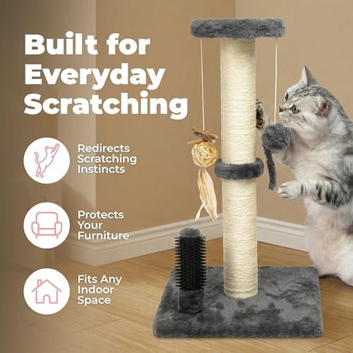 Best Pet Supplies Catify Cat Scratching Post - Gray H: 25"