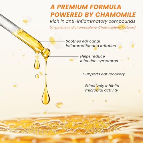 4 Pack Dog Ear Drops, Dog Ear Cleaner Drops, Ear Infection Treatment for Dogs and Cats, Natural Herbal Ear Cleaning Solution for Dirty,Itchy,Smelly,Inflammed Pet Ears, 2 oz with Dropper