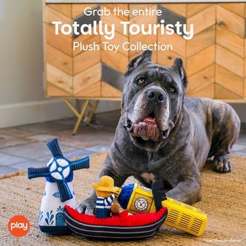 P.L.A.Y. PET LIFESTYLE AND YOU P.L.A.Y. Cute Plush Dog Toys - Totally Touristy Landmark Themed Durable Squeaker Chew Toy, Great for Puppies Dogs - Machine Washable (Venice Gondola, Medium)