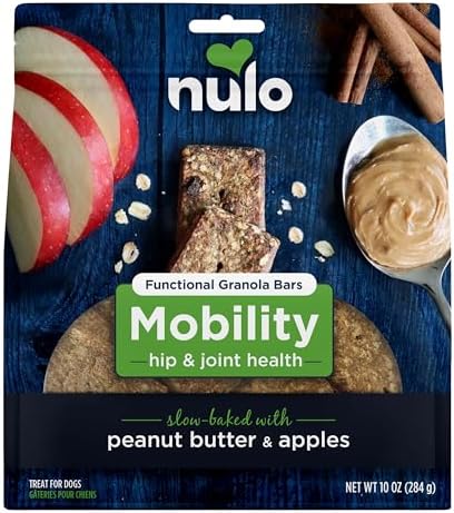 Nulo Functional Granola Bars, Healthy Dog Treats, Oven Baked, Made with Prebiotics and Probiotics, Contains No Added Salt, Sugar, or Molasses, 10 Ounce Bag
