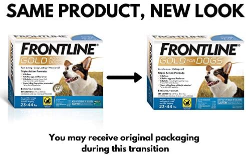 FRONTLINE Gold Flea & Tick Treatment for Medium Dogs Up to 23 to 44 lbs., Pack of 3