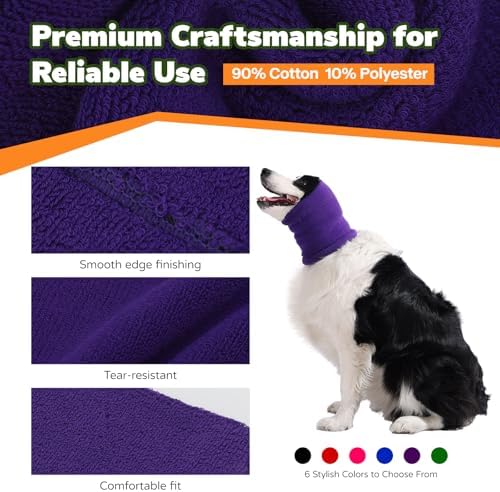 Dog & Cat Calming Band Cat Anxiety Relief Cover,Double Layer Thickened Pet Ears Elastic Neck Band Noise Cancelling Ear Muffs for Anxiety Relief/Noise Protection,Grooming,Thunder,Fireworks