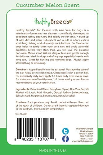Healthy Breeds French Bulldog Ear Cleanse with Aloe Vera Cucumber Melon 8 oz (Pack of 2)