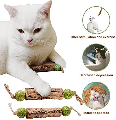 Silvervine Sticks for Cats, 5 Pack Natural Catnip Chew Toys