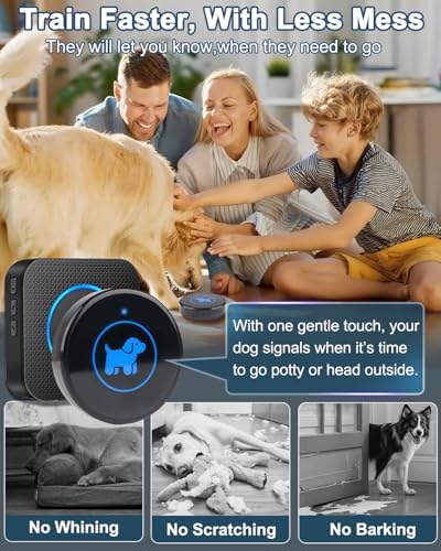 Dog Door Bell 2026 Enhanced Touch, Wireless Doggie Doorbell for Potty Training to Go Outside, IP65 Waterproof, 1000ft Range, 55 Melodies, 5 Modes & Adjustable Volume (3 Buttons)