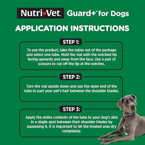 Nutri-Vet Guard+ Spot On for Dogs 89-132 lbs, Flea Treatment, 3 Doses