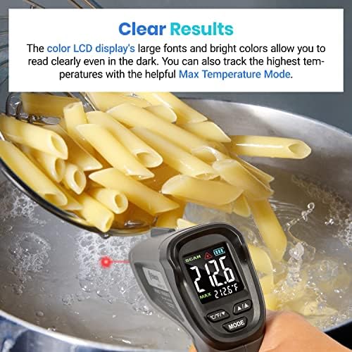 Etekcity Infrared Thermometer Laser Temperature Gun, Color Display