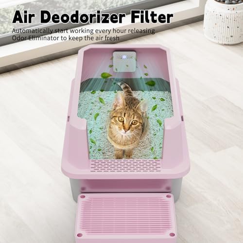 RIZZARI High-Sided Large Cat Litter Box: 2-Pack for Multi-Cat Use
