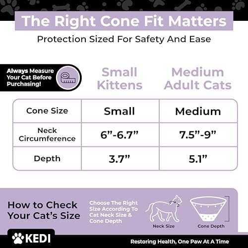 Cat Recovery Cone and Vest Kit After Surgery, Stop Licking, Black Medium