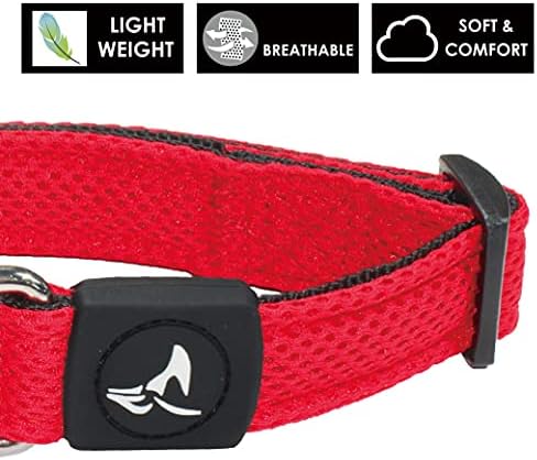 Dog Collar Bundle | Includes Red, X-Small (Width- 5/8", Neck - 8"-12") & Turquoise, X-Large (Width- 1", Length - 25"-27.5") | Adjustable Padded with Heavy Duty O-Ring | Soft & Comfortable Fit
