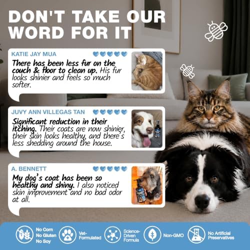 Fish Oil for Dogs and Cats – Omega 3 Salmon Oil for Skin, Coat & Joints