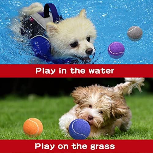 Yunsailing 45 Pcs Dog Tennis Balls 2.4 Inch Dogs Toy Balls Bright Colors Pet Training Toy for Small Medium Large Puppy Indoor Outdoor Interactive Training Exercise Games