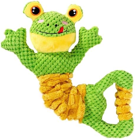 Sedioso Dog Tug Toy, Durable Dog Toys Large Breed, Tug of War Dog Squeaky Toy, Stuffed Plush Dog Toys with Crinkle Paper for Small, Middle, and Big Dogs(Tug of War Series, Frog)