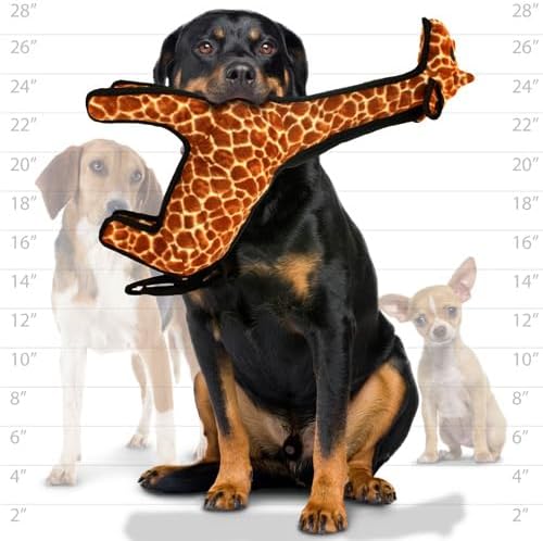 TUFFY® - Original : Giraffe Dog Toy : Ultra Durable Plush Dog Toy with Multiple Layers & Reinforced Seams, Washable and Floats, Original Construction