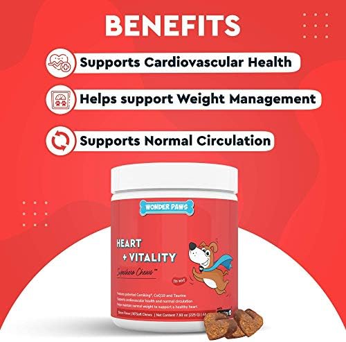 WONDER PAWS Probiotic Superhero Chews Plus Heart + Vitality Chews - for Dog’s Gut Health, Digestion, Immune Support, Heart Health & Circulation - Probiotic 90 Chews - Heart + Vitality 90 Chews