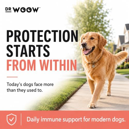 Dr. Woow Turkey Tail Mushroom for Dogs | Immune Support Dog Supplements | Natural Soft Chews w/ 7 Mushroom Blend & 6 Probiotic Strain for Dog Joint Support, Gut Health, & Overall Wellness | 120 Chews