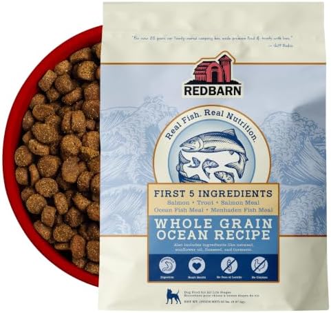 Redbarn Kibble Whole Grain Ocean Recipe, Premium Dog Food, 22 lbs