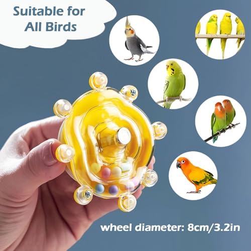 2pcs Bird Toys for Parakeets, Colorful Spinner Wheel (Rondom Color)