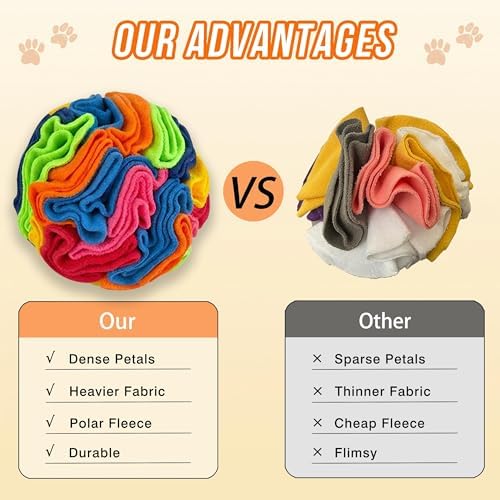 ABULL 3.9" Snuffle Ball for Dogs, Interactive Puzzle Toy & Slow Feeder