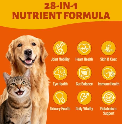 Liquid Cat & Dog Multivitamin, with Probiotics,Taurine,Cranberry