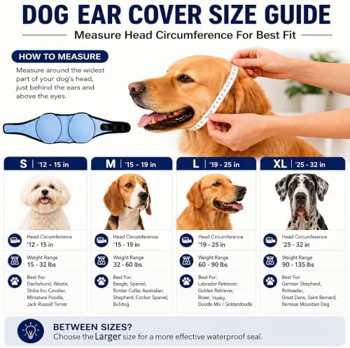 HOFi Dog Ear Covers for Bath: Waterproof Ear Protection to Keep Water Out