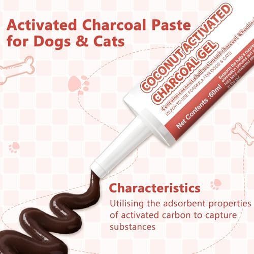 Activated Charcoal for Dogs Cats, 2 Tubes, 60 ml Each