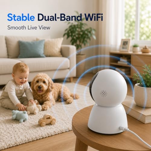 3MP Indoor Security Camera for Baby Monitor,5G/2.4G, 2Pack