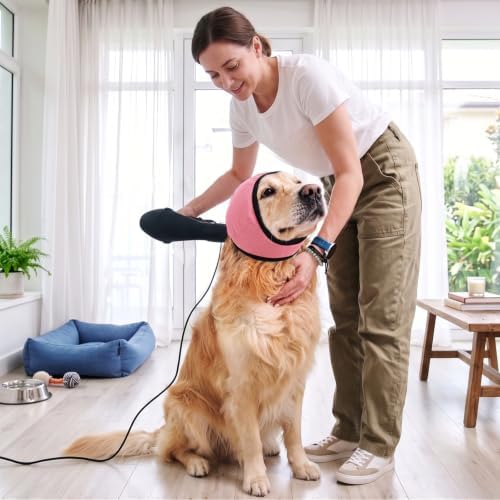 Allroaring Dog Calming Hoodie Noise Shield Anxiety Relief for Dogs,Pink S