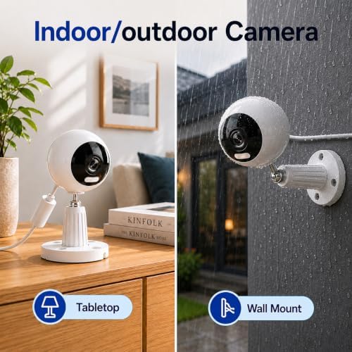 3MP Security Cameras for Home Security, Outdoor Indoor, Baby Monitor - 2Pcs