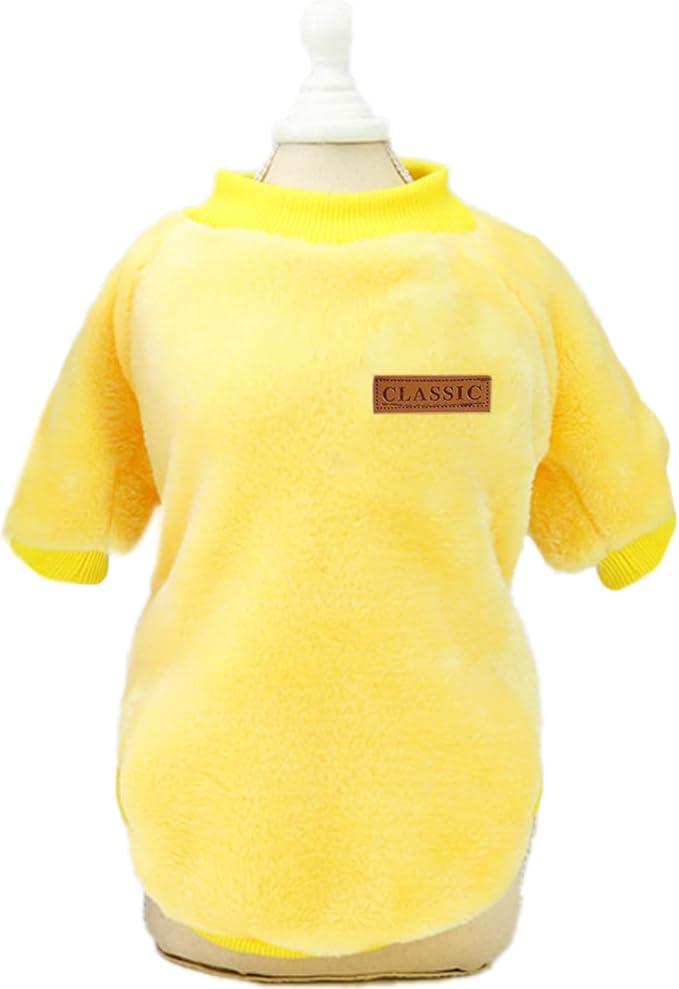 Jecikelon Pet Dog Clothes Dog Sweater Soft Thickening Warm Pup Dogs Shirt Winter Puppy Sweater for Dogs (Z01-Yellow, Medium)
