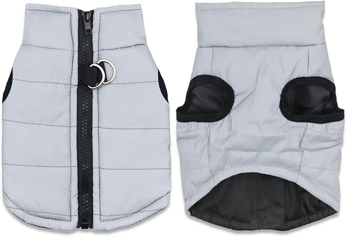 Small Dog Coats Warm Winter Pet Coat Dog Jackets Puppy Cold Weather Clothes for Dogs, Grey, Small