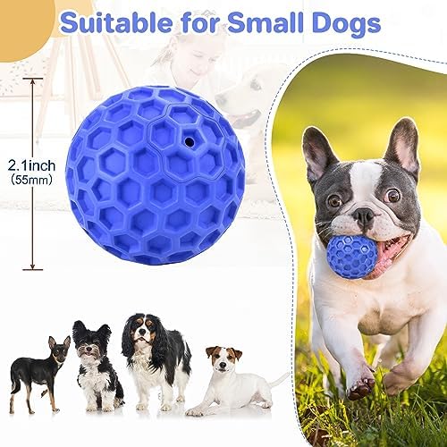 DISSKNIC Tough Squeaky Dog Balls Puppy Toys, Interactive Dog Toys for Small Dogs, Puppy Chew Toys for Teething and Relax, Dog Chew Toy Small Balls Dog Toys for Small Breed, Outdoor Dog Toys for Dogs