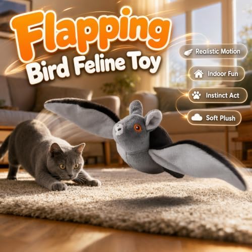 Flying Bat Dog Toy, 2026 New Flapping Wings Interactive Pet Toy, Squirrel