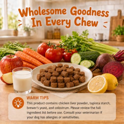 Dog Allergy Chews 200 Ct - Itch Relief for Dogs Immune Support with Colostrum Probiotics Seasonal Allergies Anti-Itch Skin & Coat Supplement, Itchy Skin & Paw Relief Bites - Chicken Flavor